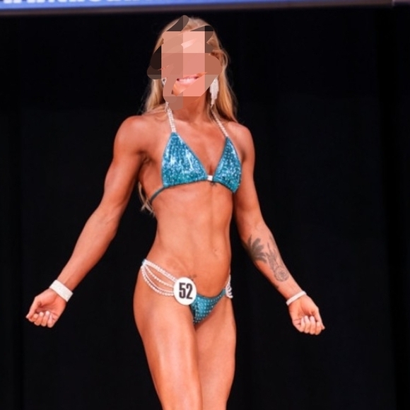 Teal Rhinestone Bikini Set - Picture 3 of 3